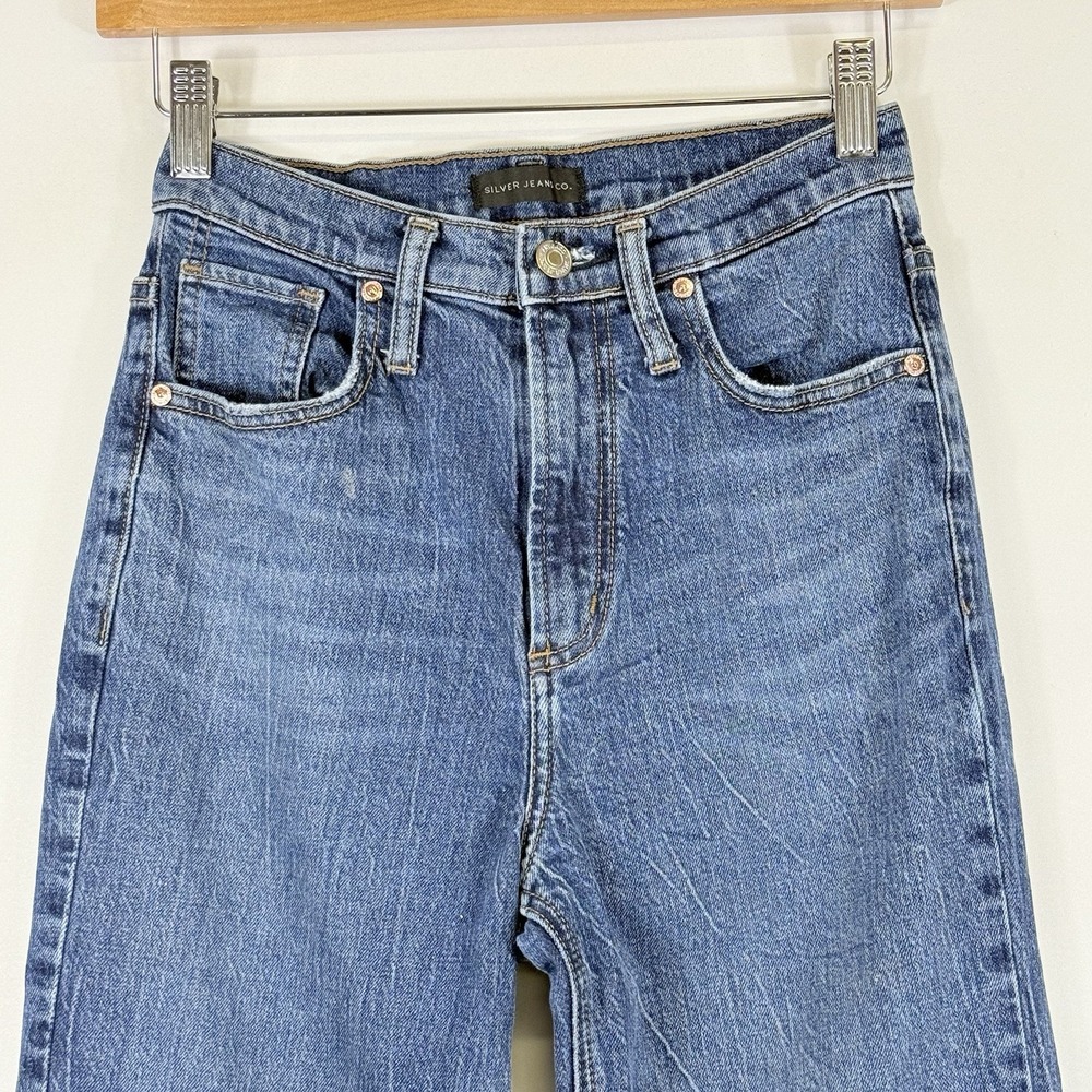 Silver Jeans Womens 24 x 28 Slim Straight Leg‎ Distressed Raw Rodeo Western Boho - Picture 2 of 7